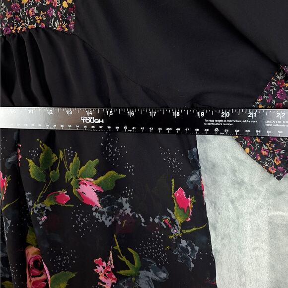 Womens Dress Large Romantic Floral Fairy Grunge Whimsygoth Boho Feminine Peasant - Picture 4 of 7